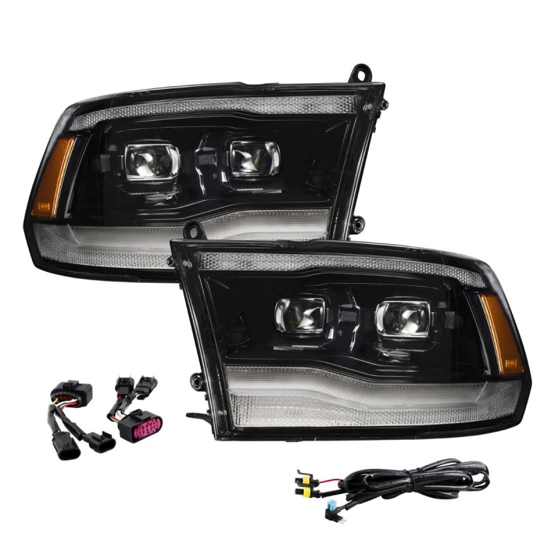 Ram 3500 Headlights - Front - FORM Lighting - Sequential LED Projector - Black - `09-`18